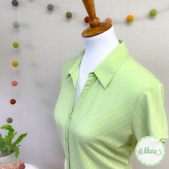 Style & Co. Avocado/Lime Striped Cap Sleeve - Picture 3 of 8